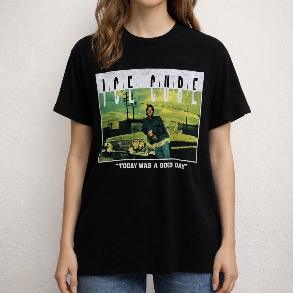 Ice Cube Today Was A Good Day Graphic Tee Black Hip Hop Y2K Streetwear Small
